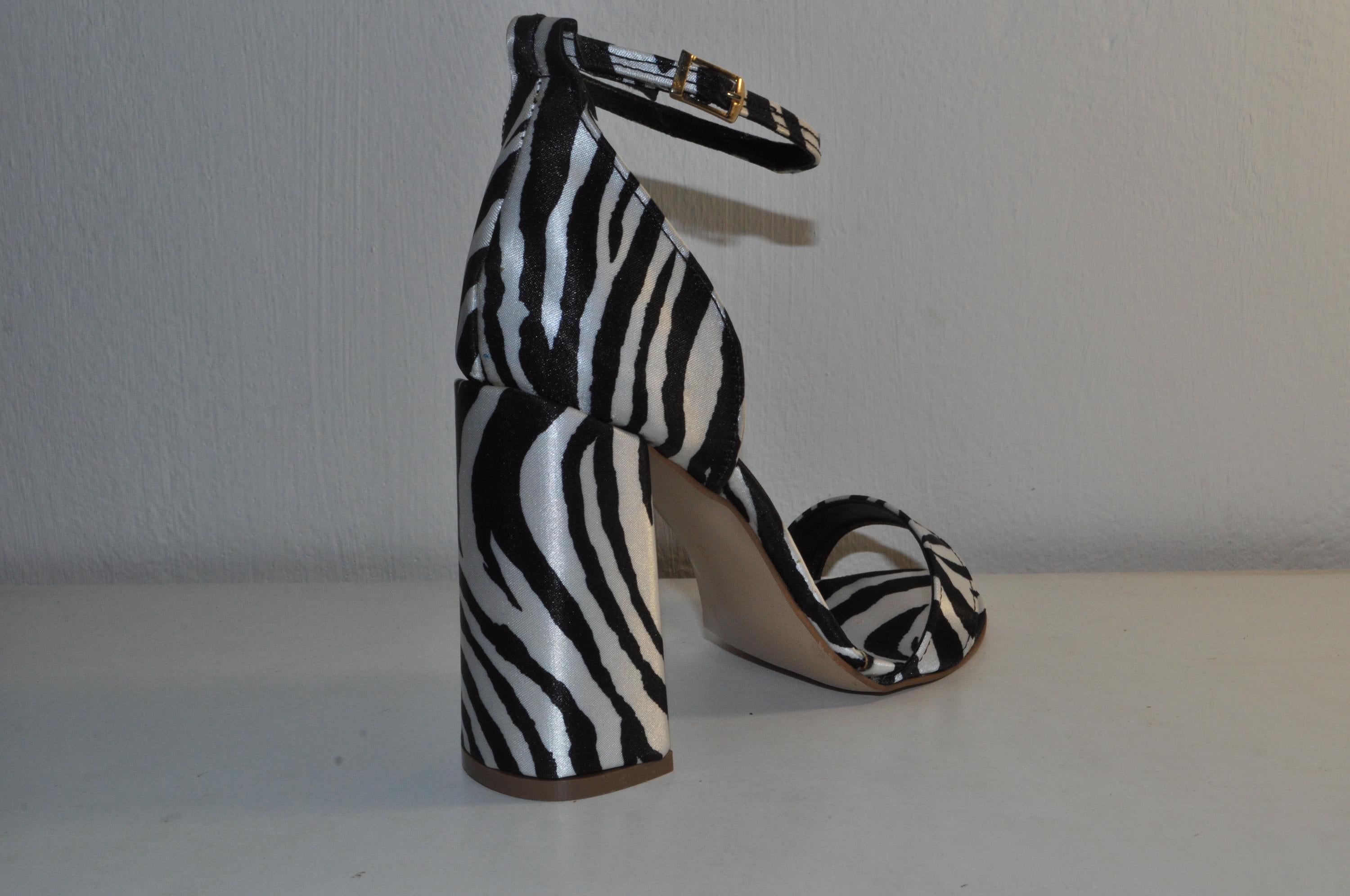 Zebra Print Chunky Heel Sandals: Women's Fashion Heels