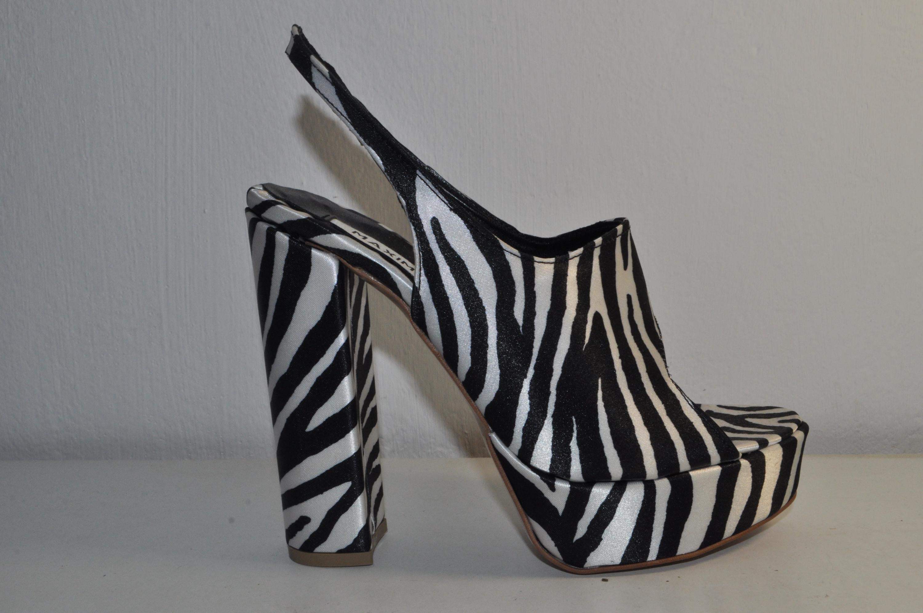 “Designer Women’s Zebra Print Chunky Heel Sandals – Handmade Leather Shoes”