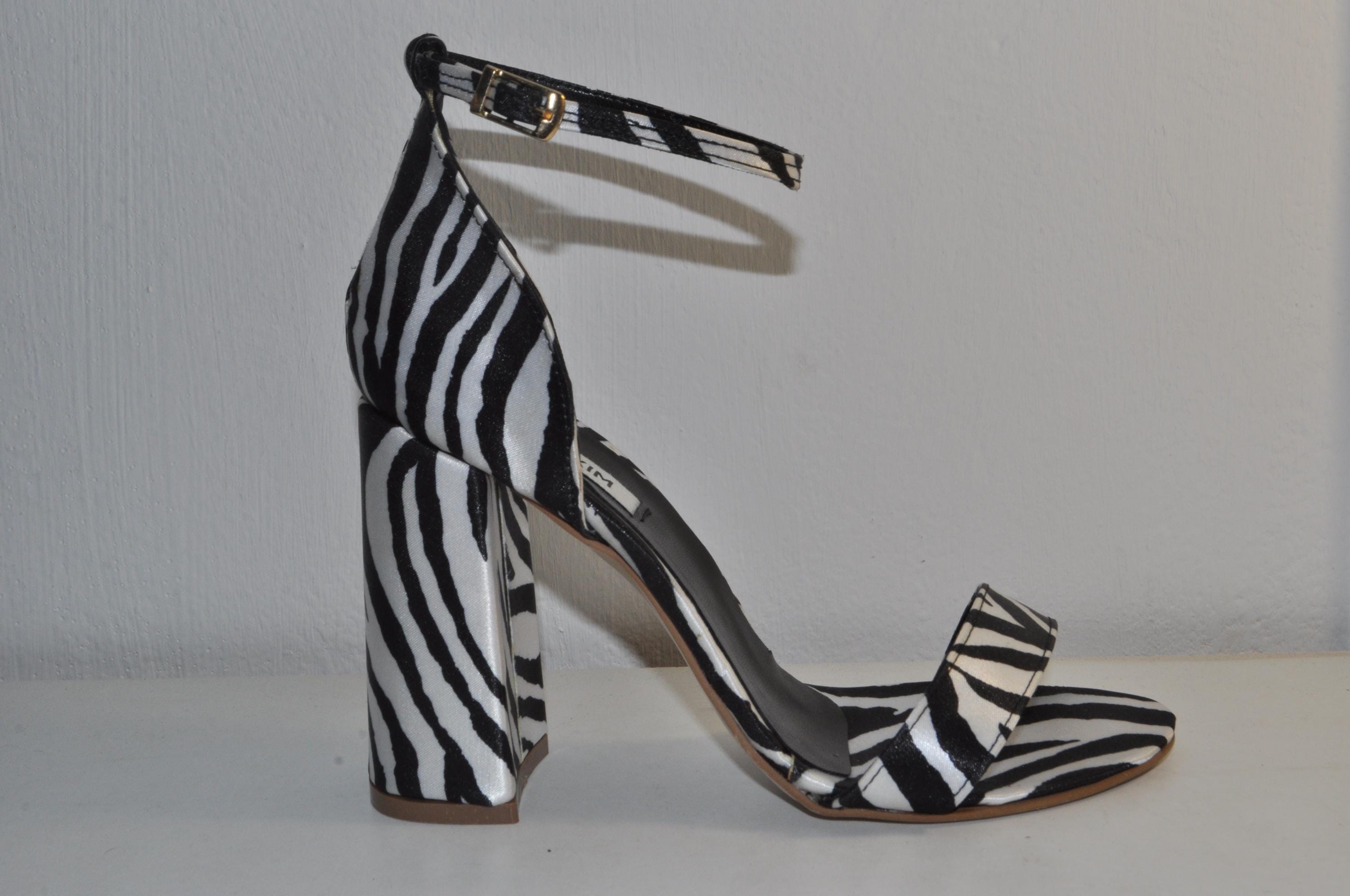 Zebra Print Chunky Heel Sandals: Women's Fashion Heels